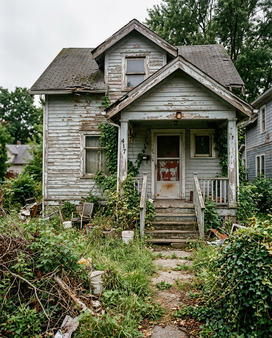 Distressed single family home purchased for cash before renovation