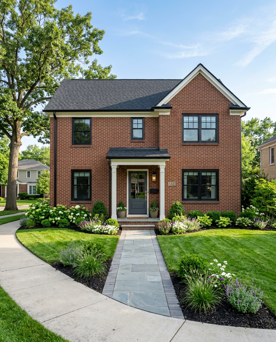 Newly built two story home with a covered front porch